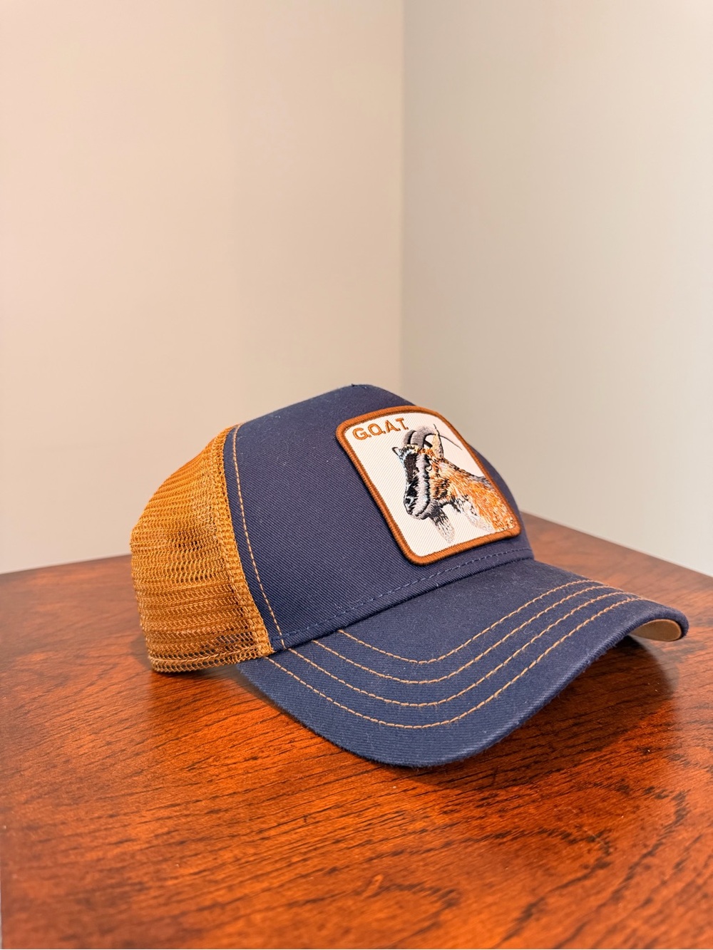 Goorin Bros GOAT Trucker Cap - Navy and Tan